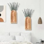 2 Pack Wooden Wall Vase Set - Image 3