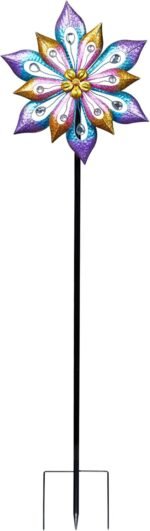 Alpine Corporation SLL2338 Metal Layered Floral Wind Spinner Garden Stake - Image 9