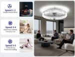 AIKVSXER Ceiling Fans with Lights,20 Inch Low Profile Fandelier with APP Control - Image 5