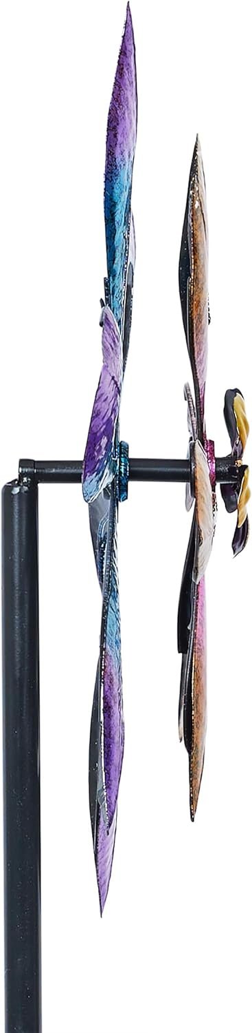 61uaY9xaEwL._AC_SL1500_ Alpine Corporation SLL2338 Metal Layered Floral Wind Spinner Garden Stake - Image 6