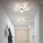 26" Geometric Ceiling Fan with Light White Low Profile Flush Mount - Image 6
