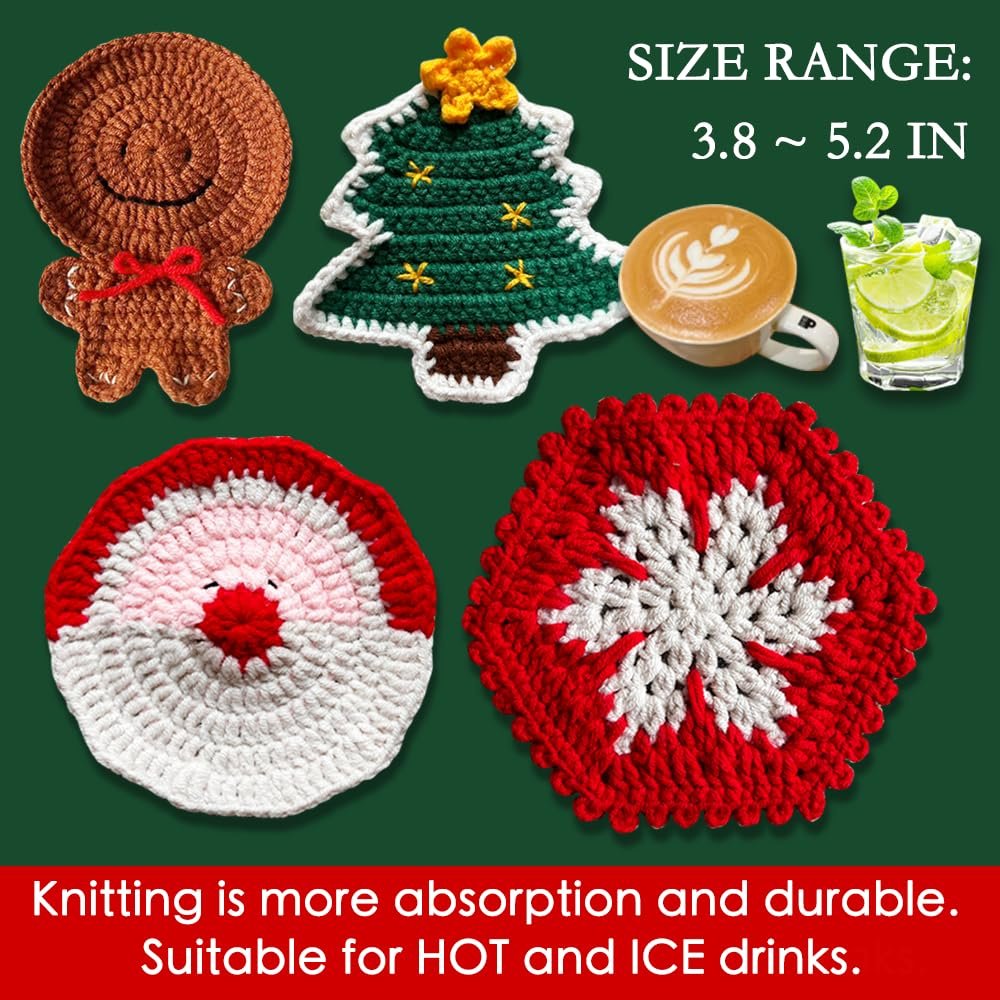 715MH+XanEL._SL1000_ Crochet Designer Handmade Coasters Set - Image 6