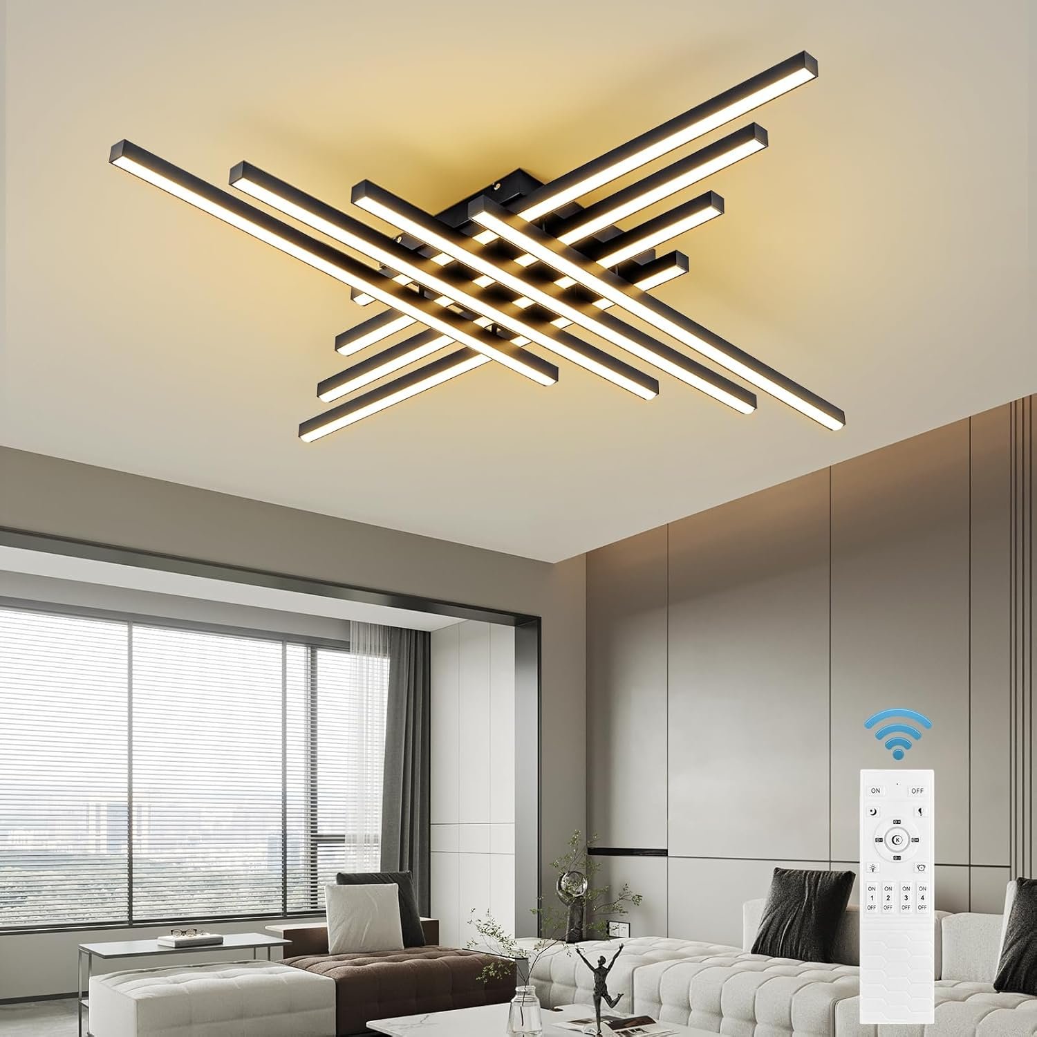 717AlR+IpaL._AC_SL1500_ JAYMP Modern Ceiling Light with Remote - Image 1