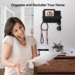 Key Holder for Wall, Decorative Key and Mail Holder with Shelf Has Large Hooks for Bags - Image 3