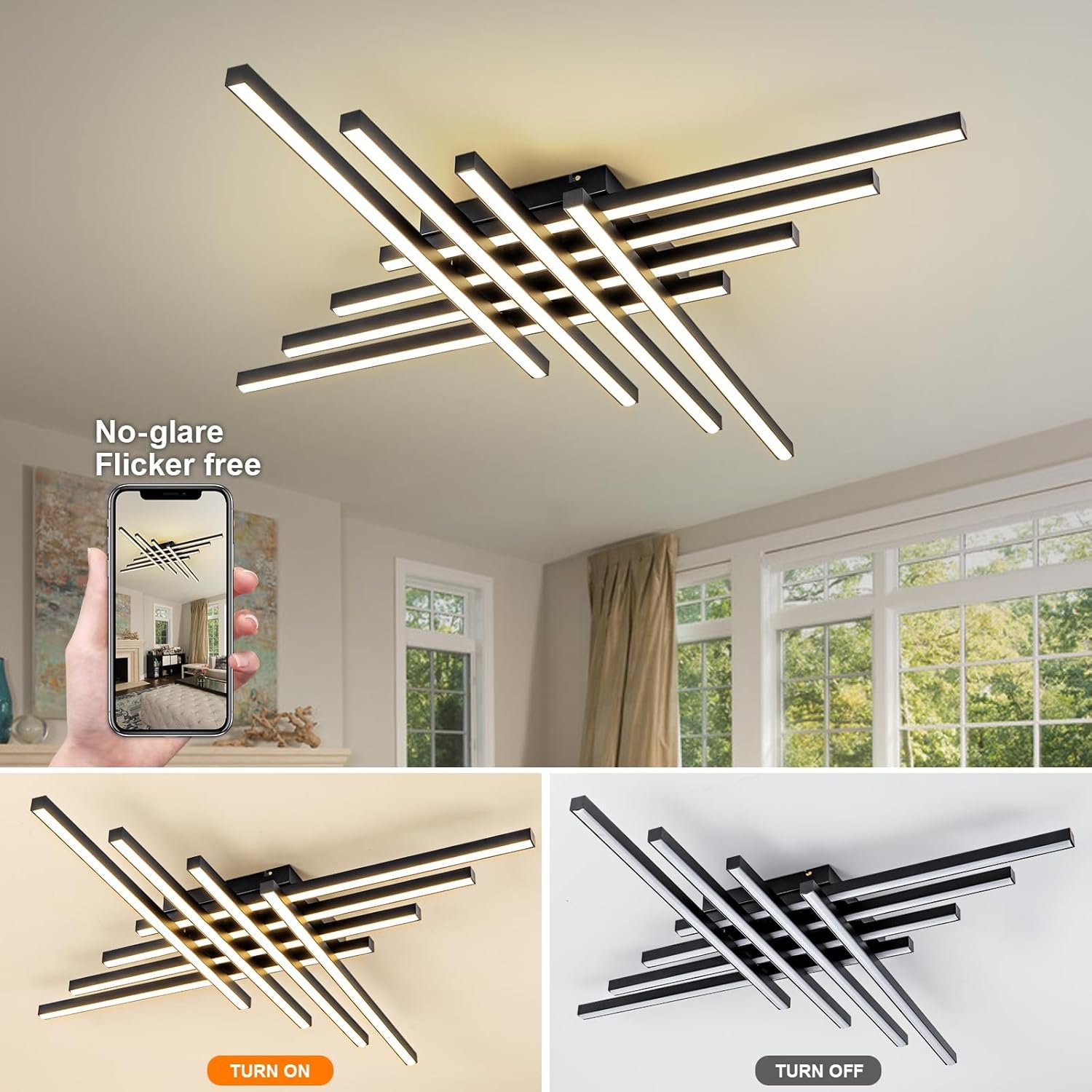 71IUpw9igpL._AC_SL1500_ JAYMP Modern Ceiling Light with Remote - Image 7