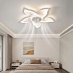 26" Geometric Ceiling Fan with Light White Low Profile Flush Mount - Image 4