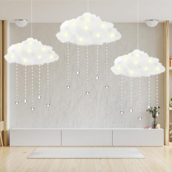 LED Artificial Cloud Props for Room Ceiling with Sun Catching Crystals
