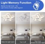 26" Geometric Ceiling Fan with Light White Low Profile Flush Mount - Image 2