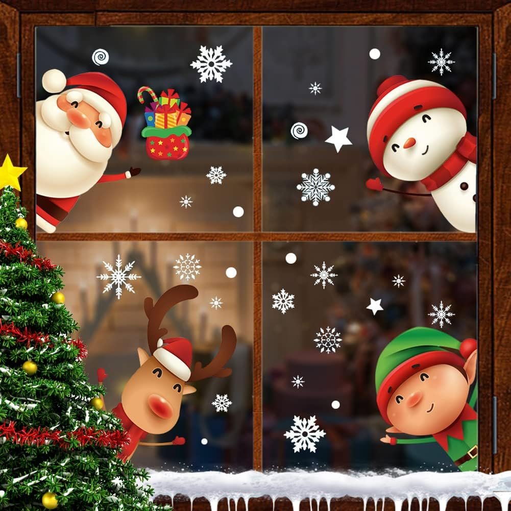 71VKpPaCX8L._AC_SL1001_ XIMISHOP 82PCS Christmas Snowflake Window Clings Stickers for Glass - Image 3
