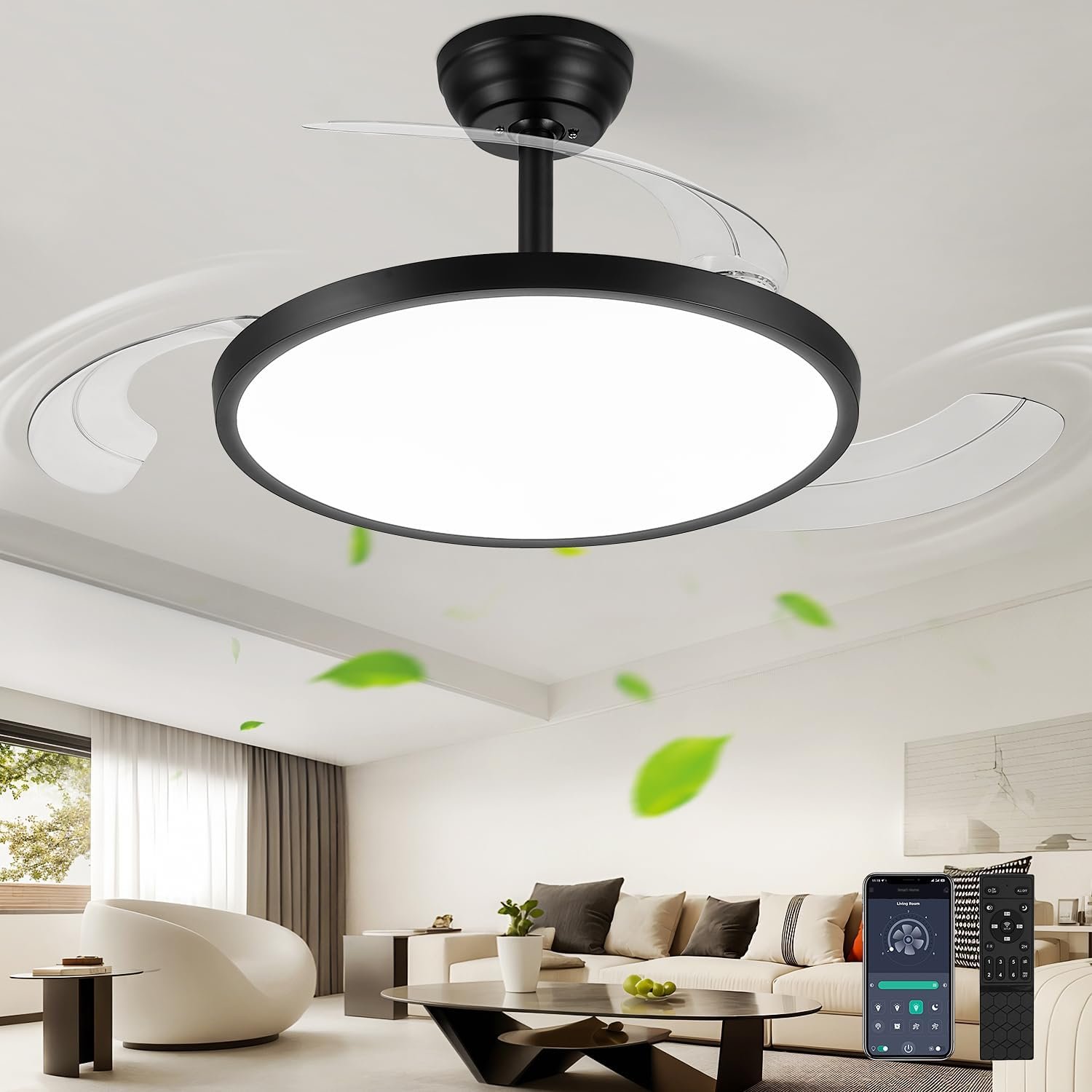 71Wn8cDz7UL._AC_SL1500_ 42" Retractable Ceiling Fan with Lights - Image 1