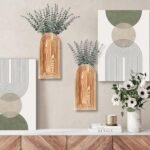 2 Pack Wooden Wall Vase Set - Image 7