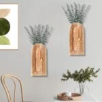 2 Pack Wooden Wall Vase Set - Image 2