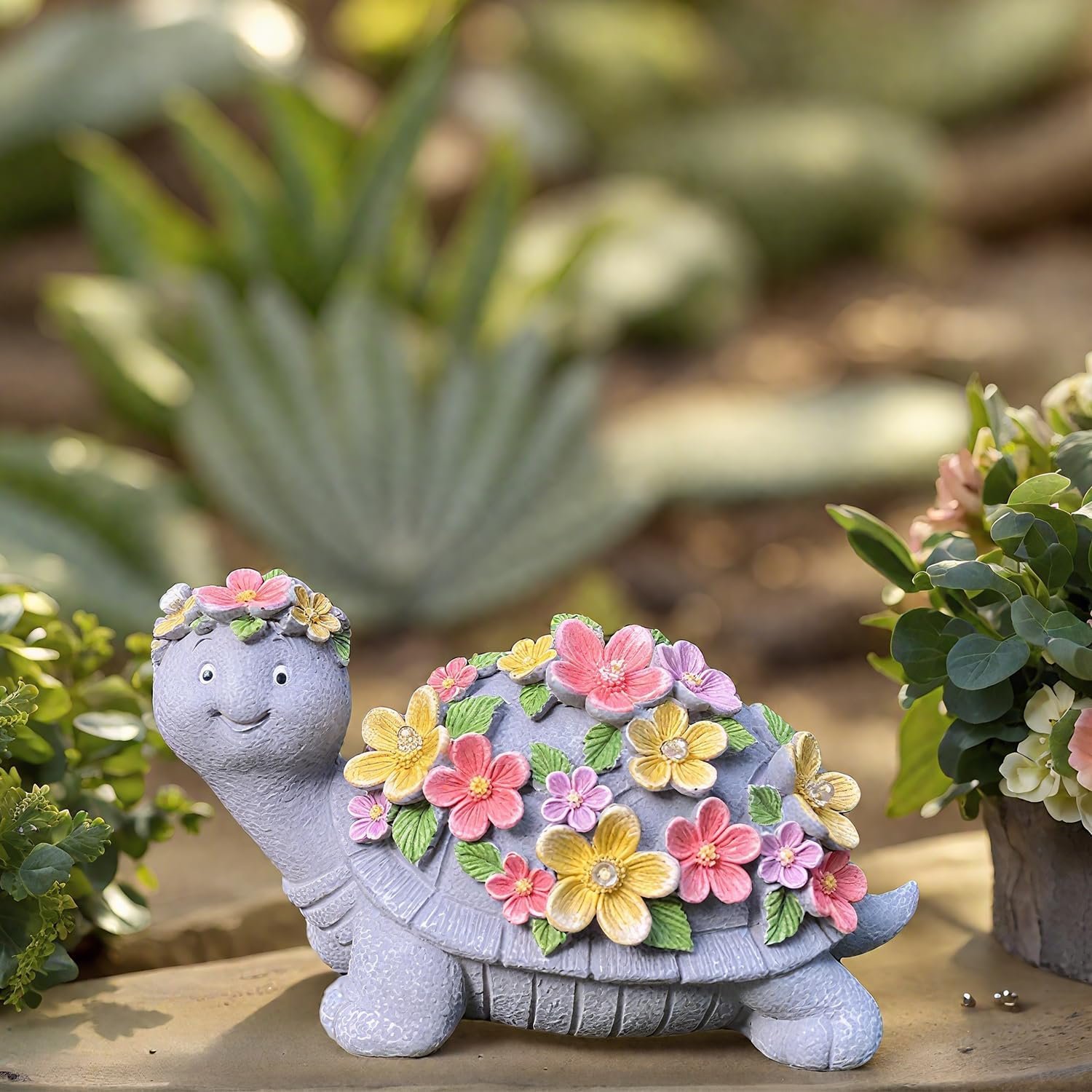 71+jEalzoyL._AC_SL1500_ Solar Turtle Statues Garden Decor - Image 5