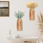 2 Pack Wooden Wall Vase Set - Image 4