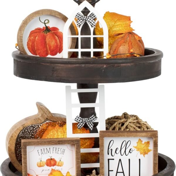 The Ultimate Farmhouse Fall Tiered Tray Decor Set
