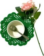 BIBITIME 2 PCS 6" to 7" Hollow Flower Crochet Round Doilies - Image 2