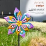 Alpine Corporation SLL2338 Metal Layered Floral Wind Spinner Garden Stake - Image 4