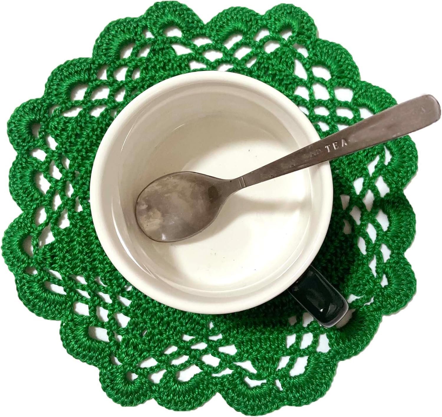 81UtCyPp0yL._AC_SL1500_ BIBITIME 2 PCS 6" to 7" Hollow Flower Crochet Round Doilies - Image 3