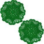 BIBITIME 2 PCS 6" to 7" Hollow Flower Crochet Round Doilies - Image 5