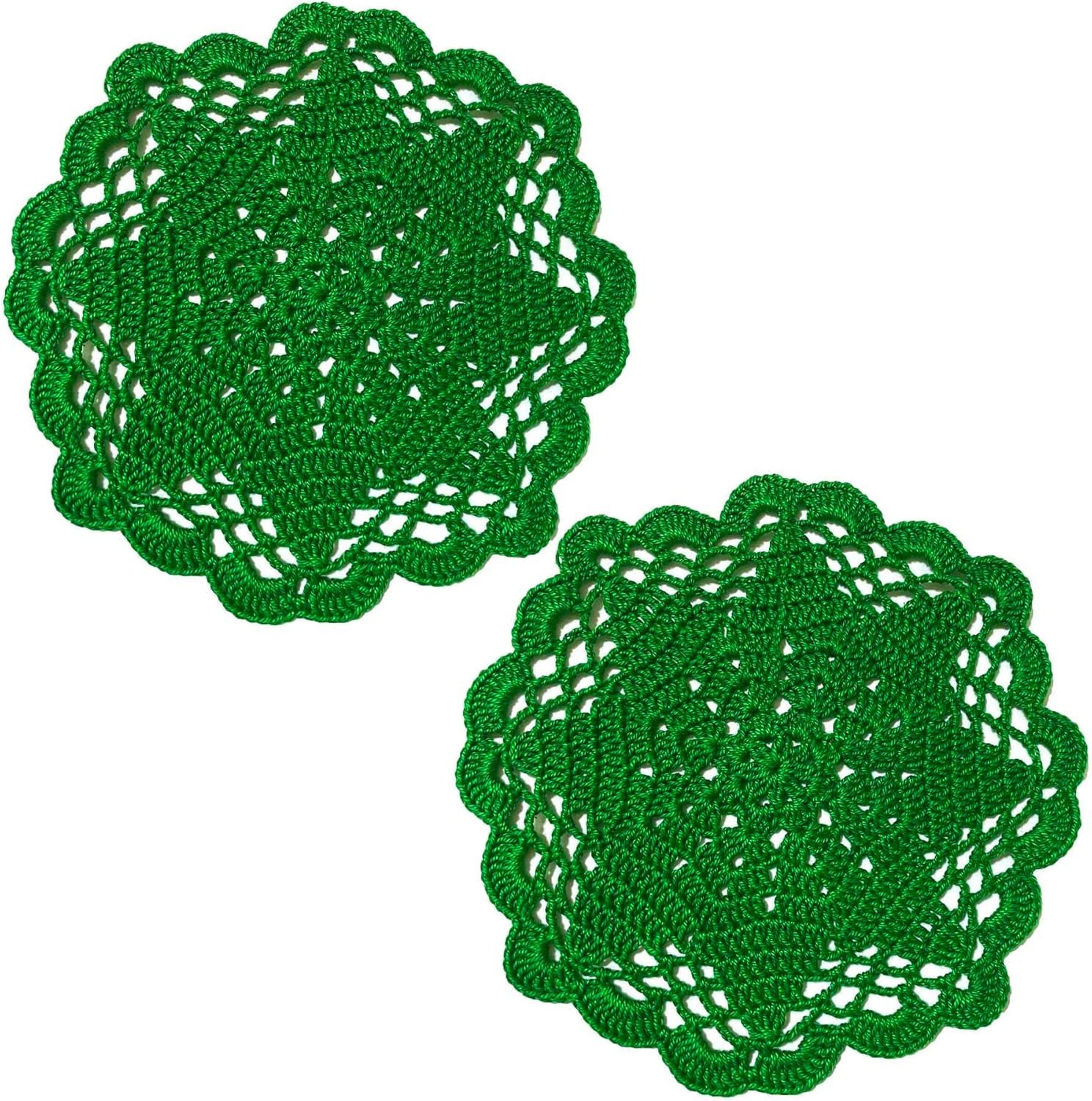 81VKuzoI-bL._AC_SL1500_ BIBITIME 2 PCS 6" to 7" Hollow Flower Crochet Round Doilies - Image 5