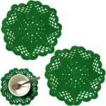 BIBITIME 2 PCS 6" to 7" Hollow Flower Crochet Round Doilies