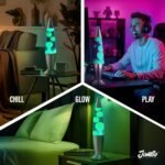 JAMBO 16" Beautiful Lamp- Blue with Yellow/Green Wax - Image 4