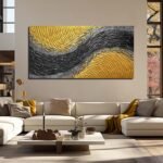 Black and Gold Abstract Painting