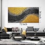 Black and Gold Abstract Painting - Image 3