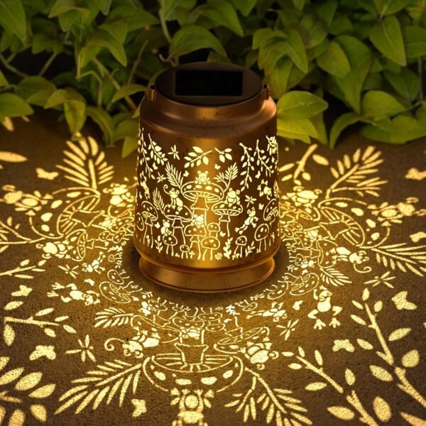 Mushroom & Frog Solar Lantern for Garden Outdoor Decor