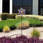 Alpine Corporation SLL2338 Metal Layered Floral Wind Spinner Garden Stake