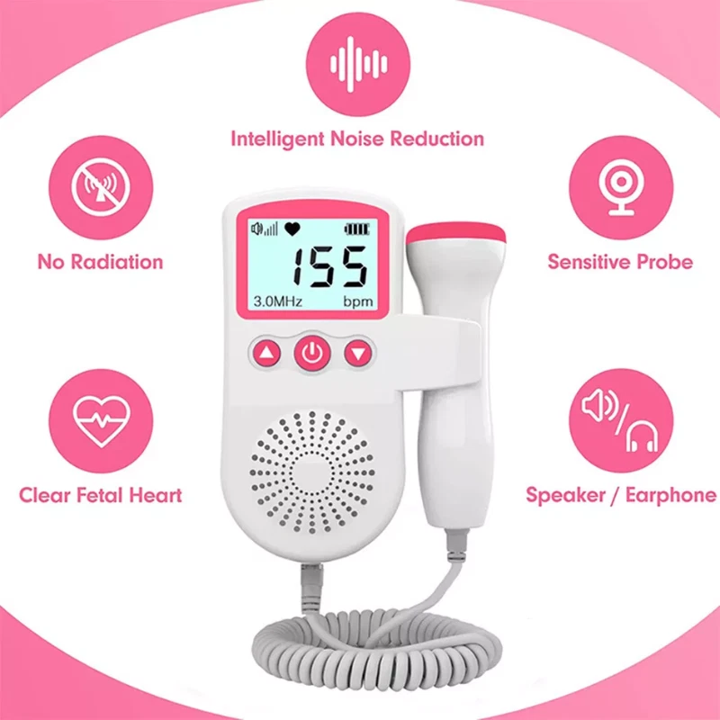 s-l1600 (45) Fetal Doppler Detector Baby Heart Beat Rate Probe Prenatal Monitor Ultrasonic - Image 2